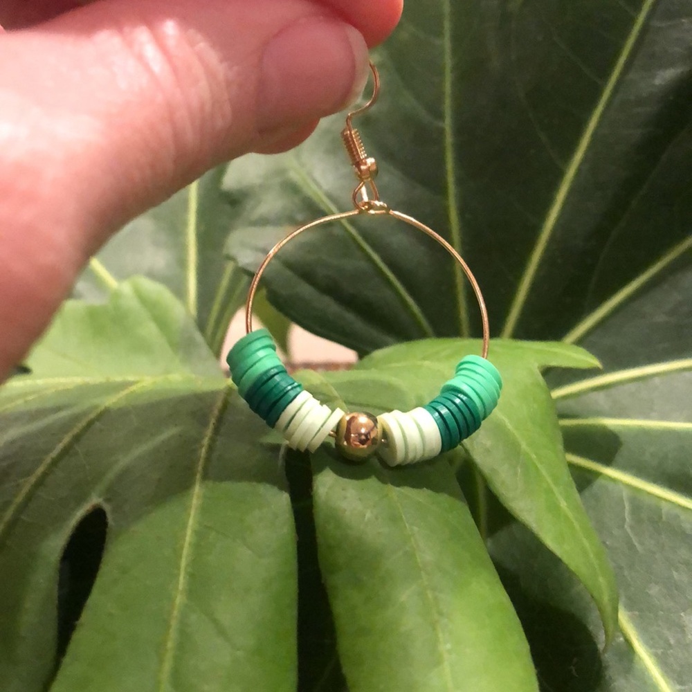 New Hand-made Clay Bead Earrings - Picture 2 of 3